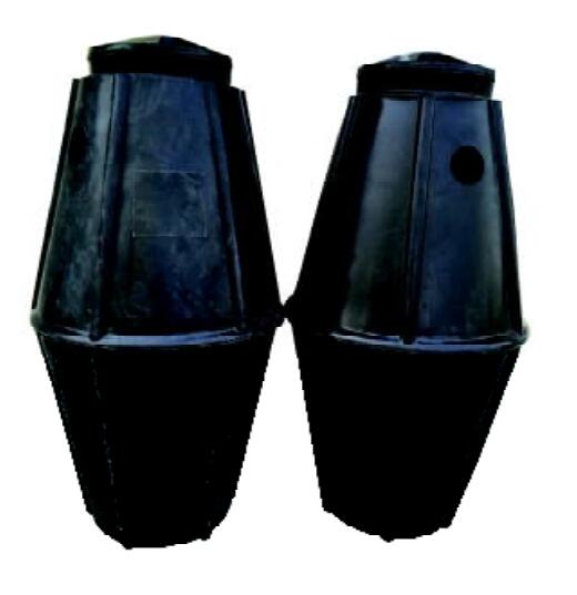 Double urn funnel septic tank